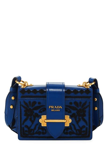 Prada Madras Cahier Leather Shoulder Bag 